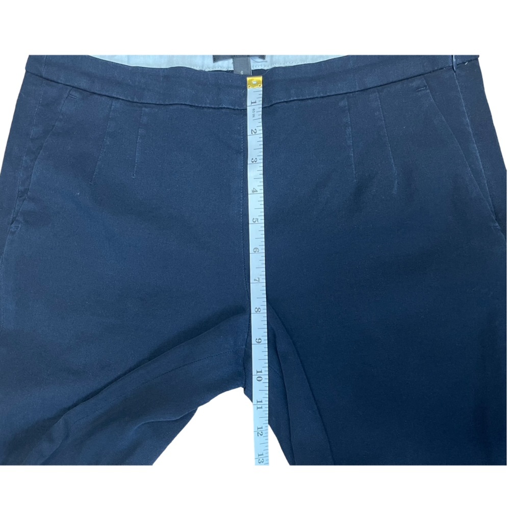 J.Crew Martie Bi-Stretch Cotton Blend Slim Crop Pants Navy Blue - Size 6 - Picture 9 of 14